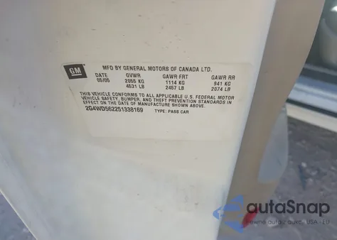 2005 Buick Lacrosse Cxl z USA, uszkodzony, nr VIN 2G4WD562251338169